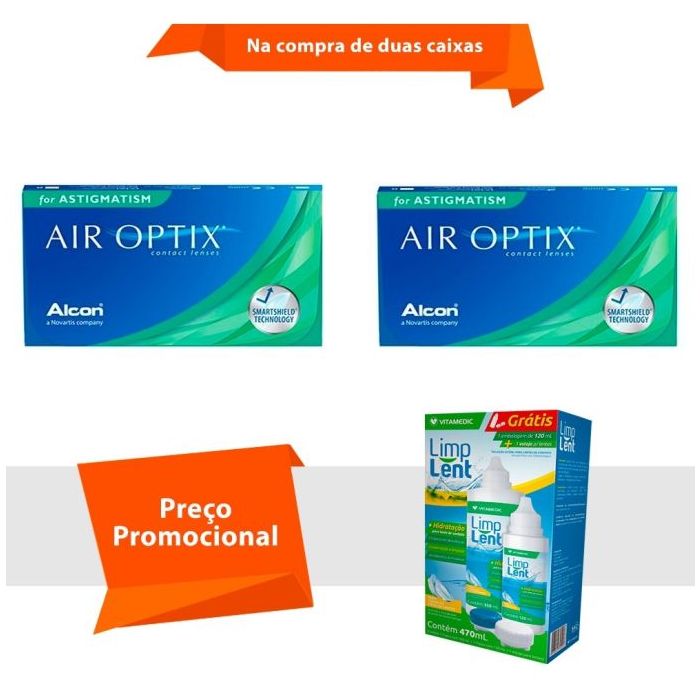 Combo Air Optix para Astigmatismo com Limp Lent