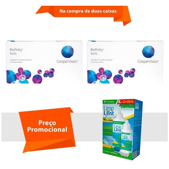Combo Biofinity Toric com Limp Lent