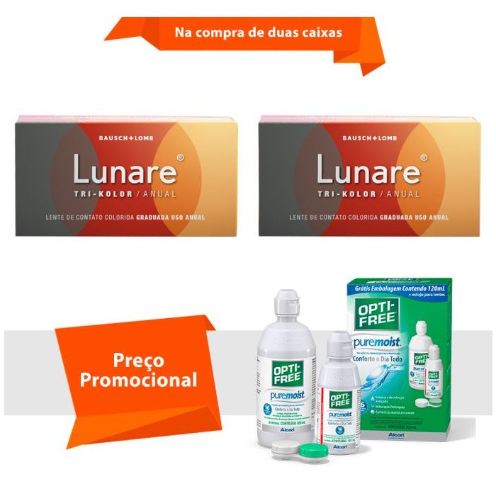 Combo Lunare Tri-Kolor Anual com Grau com Opti Free