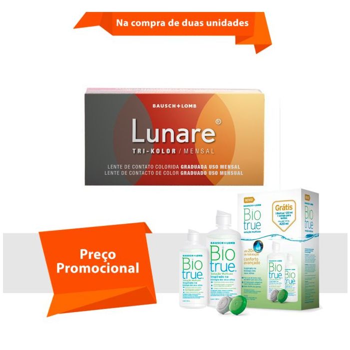 Combo Lunare Tri-Kolor Mensal sem Grau com Biotrue