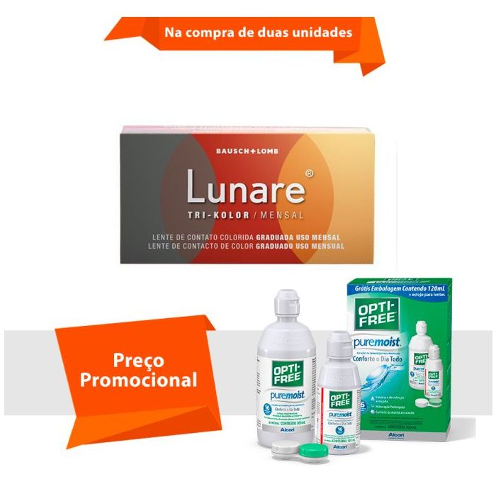 Combo Lunare Tri-Kolor Mensal sem Grau com Opti Free