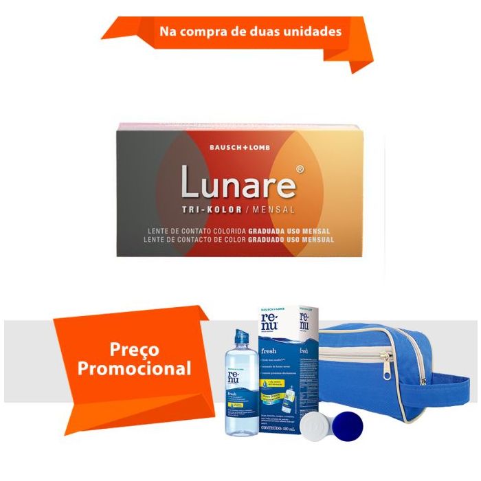 Combo Lunare Tri-Kolor Mensal sem Grau com Kit Renu Fresh