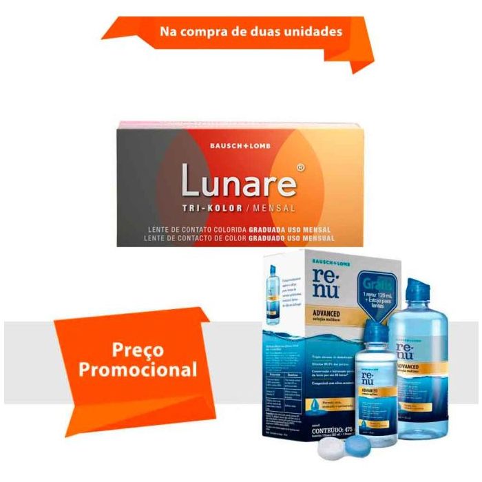 Combo Lunare Tri-Kolor Mensal sem Grau com Renu Advanced