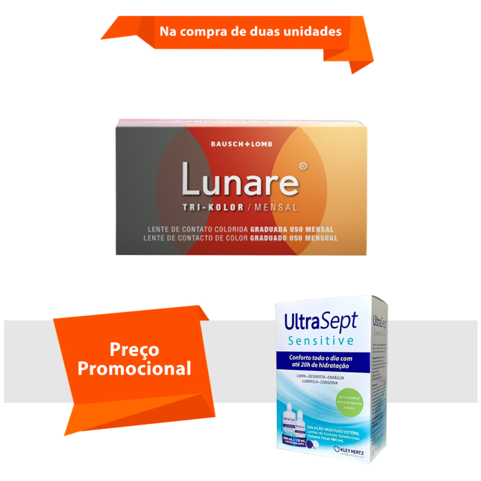 Combo Lunare Tri-Kolor Mensal sem Grau com UltraSept Sensitive