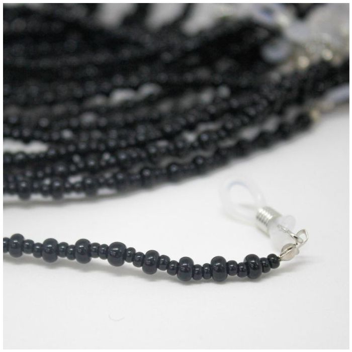 Cordão para óculos com Miçangas pretas Vanin
