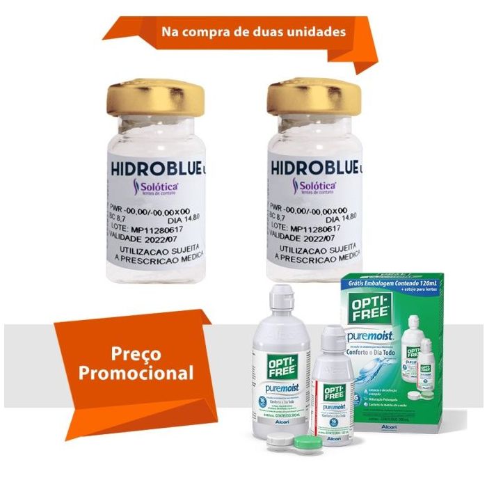 Combo Hidroblue UV Tórica para Astigmatismo Com Opti Free