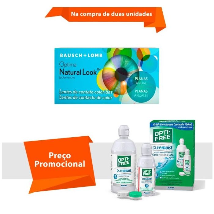 Combo Optima Natural Look Sem Grau com Opti Free