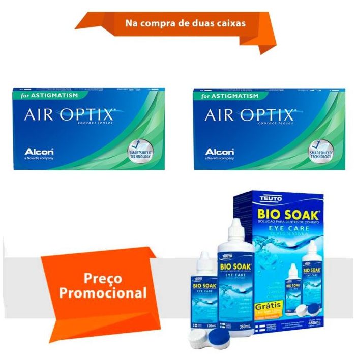 Combo Air Optix para Astigmatismo com Bio Soak