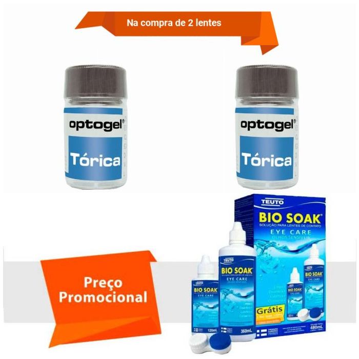 Combo Optogel Tórica para Astigmatismo Com Bio Soak