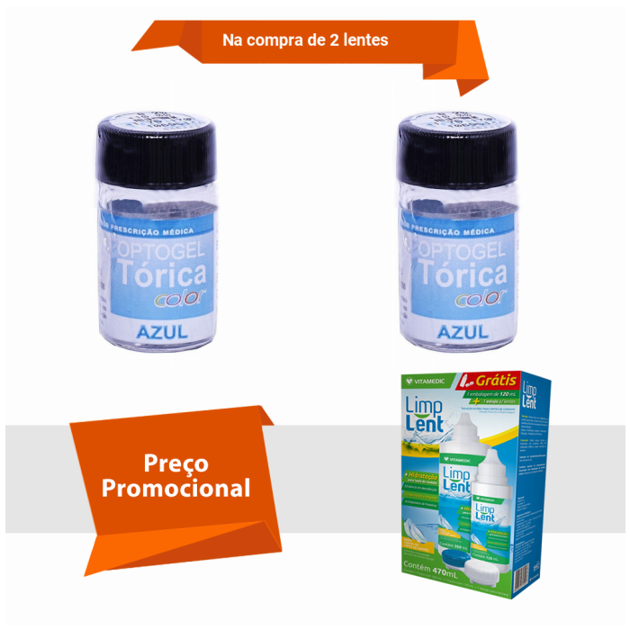 Combo Optogel Tórica Color para Astigmatismo Com Limp Lent