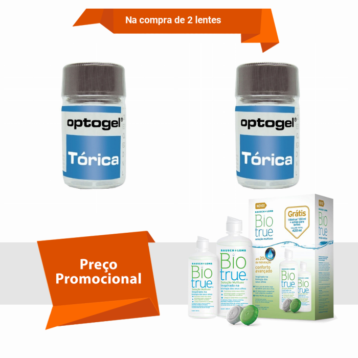 Combo Optogel Tórica para Astigmatismo Alto Grau BioTrue