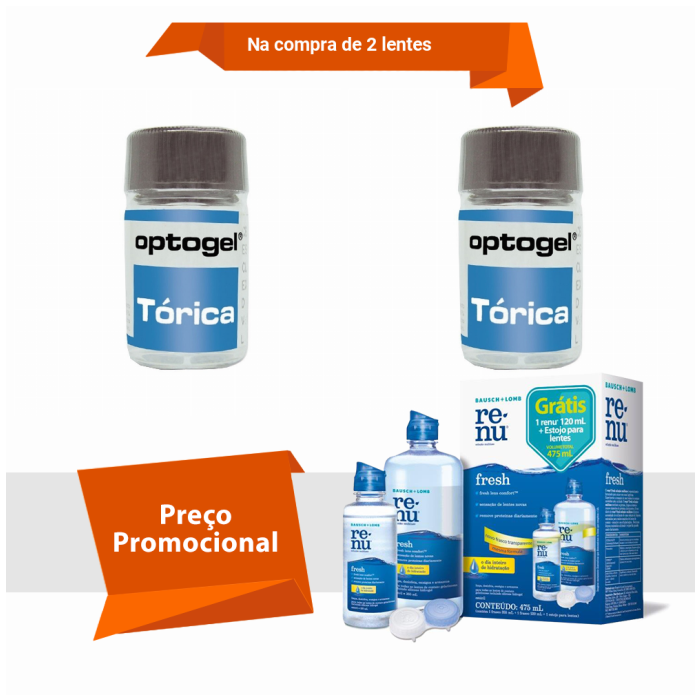 Combo Optogel Tórica para Astigmatismo Com Renu Fresh