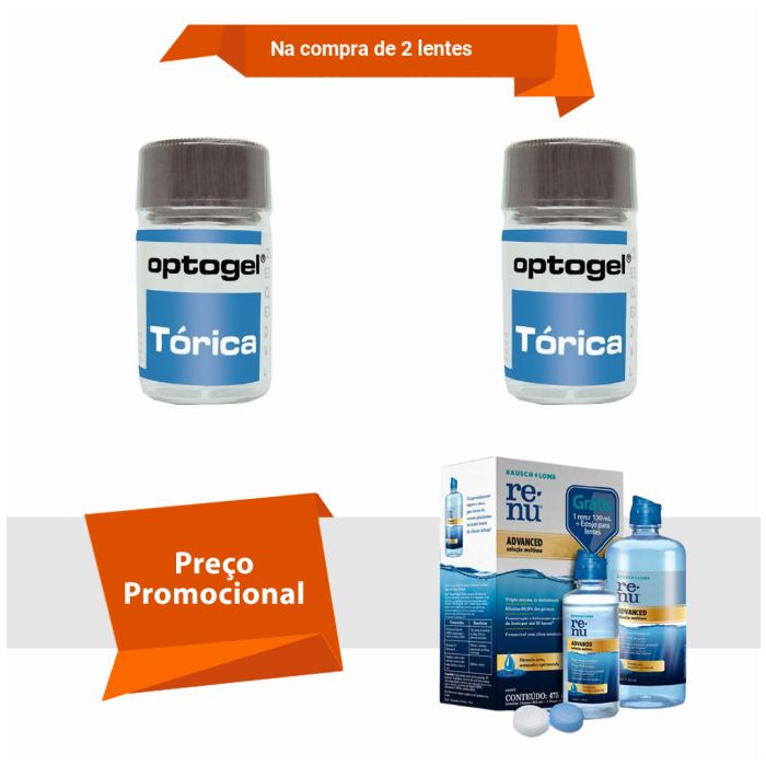 Combo Optogel Tórica para Astigmatismo Com Renu Advanced