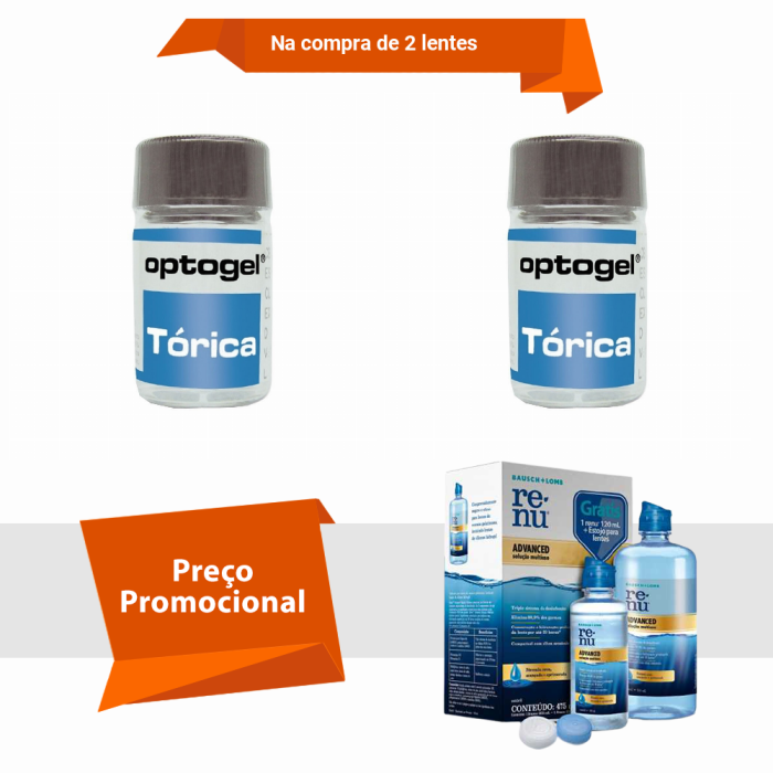 Combo Optogel Tórica para Astigmatismo Alto Grau com Renu Advanced