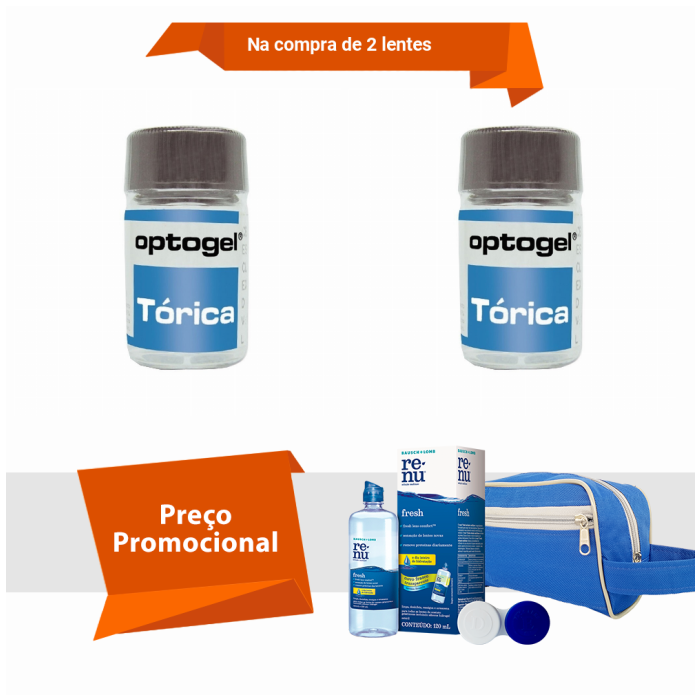 Combo Optogel Tórica para Astigmatismo Com Kit Renu Fresh
