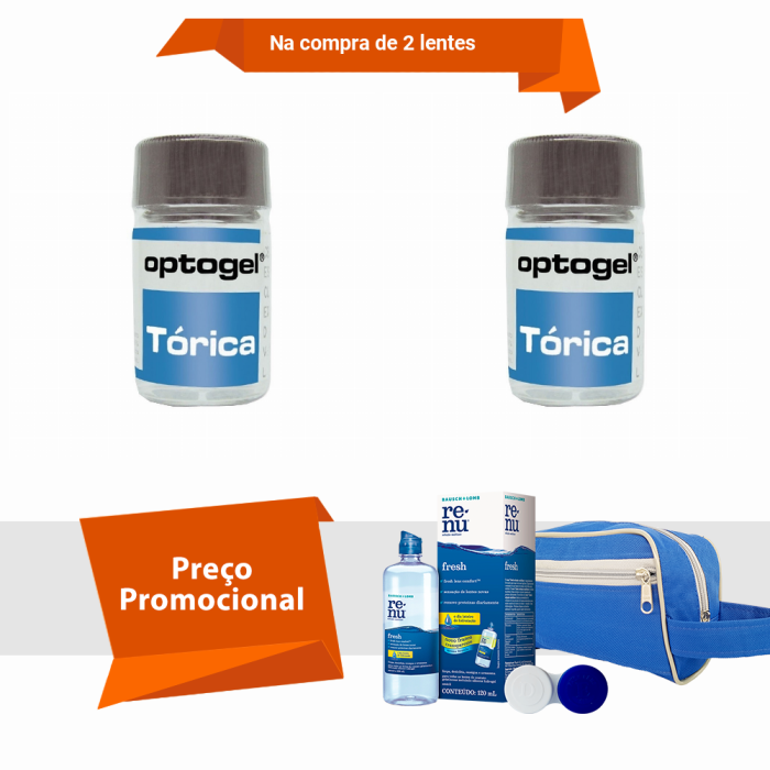 Combo Optogel Tórica para Astigmatismo Alto Grau com Kit Renu Fresh