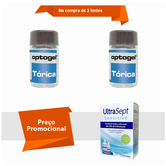 Combo Optogel Tórica para Astigmatismo Com UltraSept Sensitive