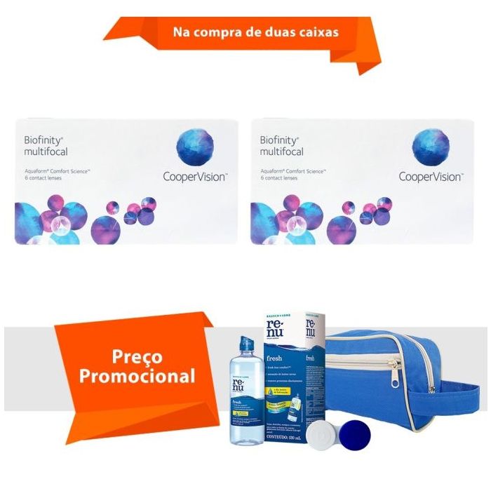 Combo Biofinity Multifocal com Kit Renu Fresh