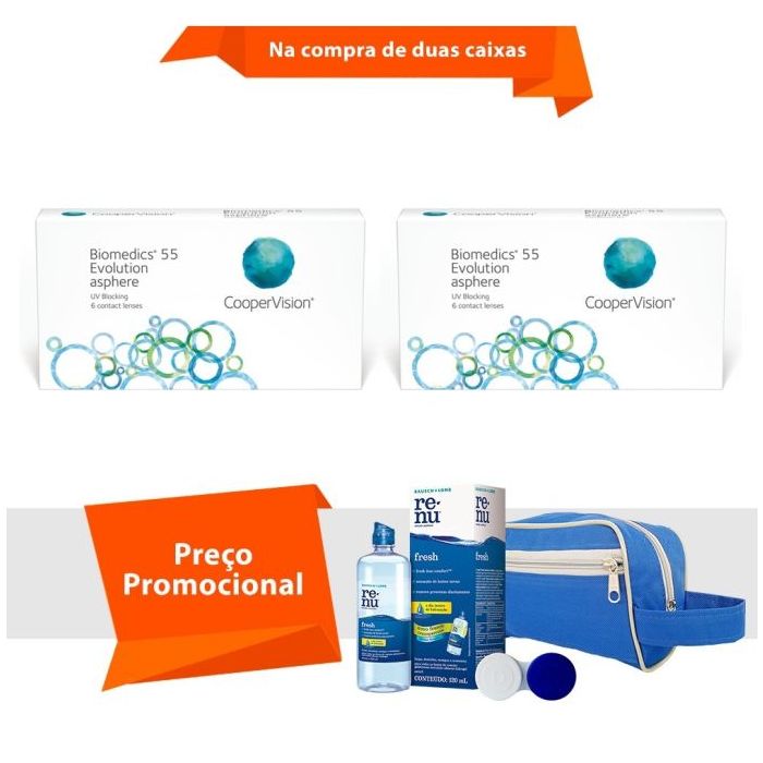 Combo Biomedics 55 Evolution com Kit Renu Fresh