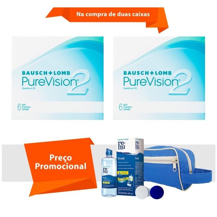 Combo Purevision 2 com kit Renu Fresh