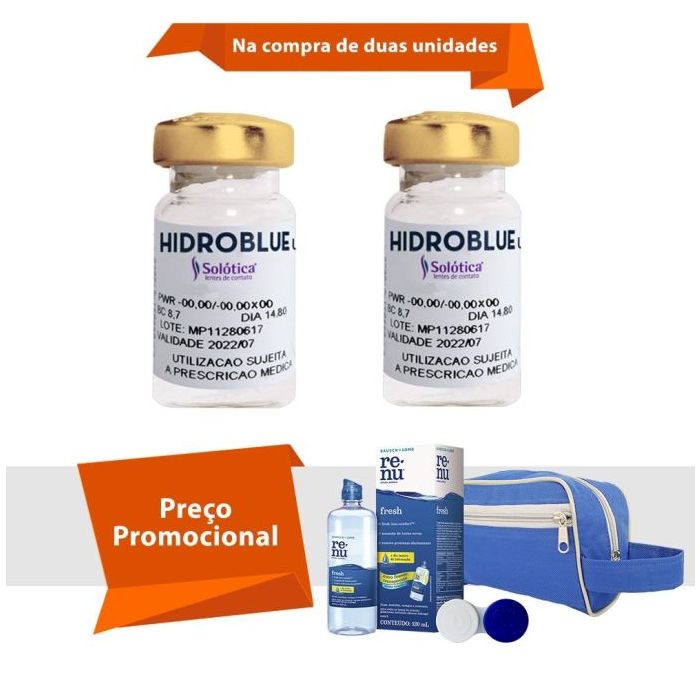 Combo Hidroblue UV Tórica para Astigmatismo com Kit Renu Fresh