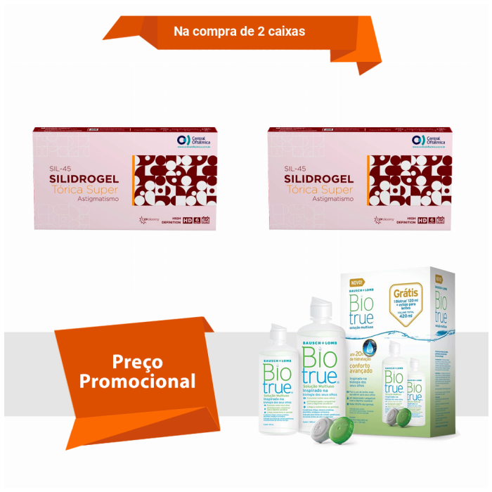 Combo Silidrogel Tórica para Astigmatismo Com BioTrue