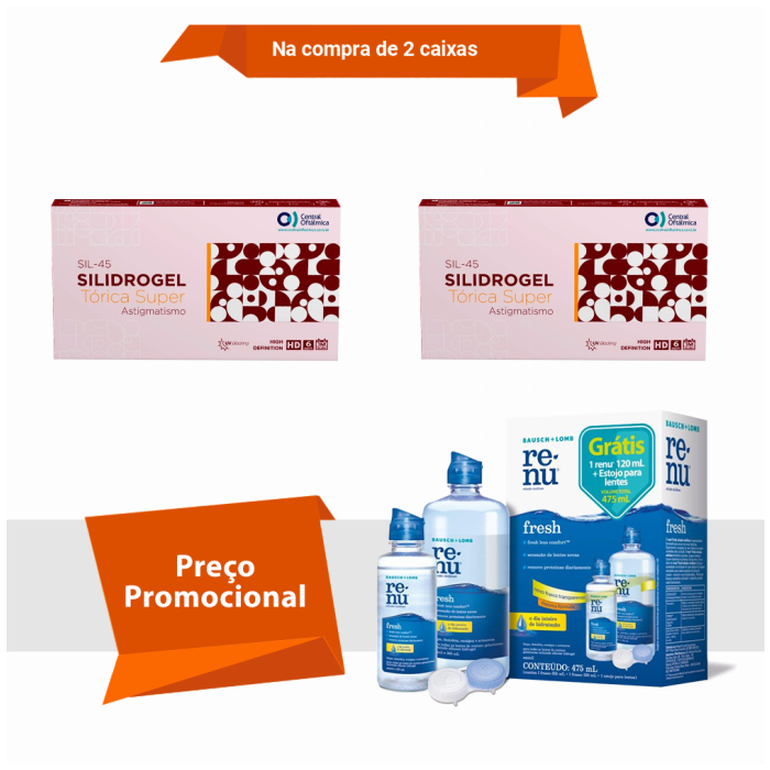 Combo Silidrogel Tórica para Astigmatismo com Renu Fresh