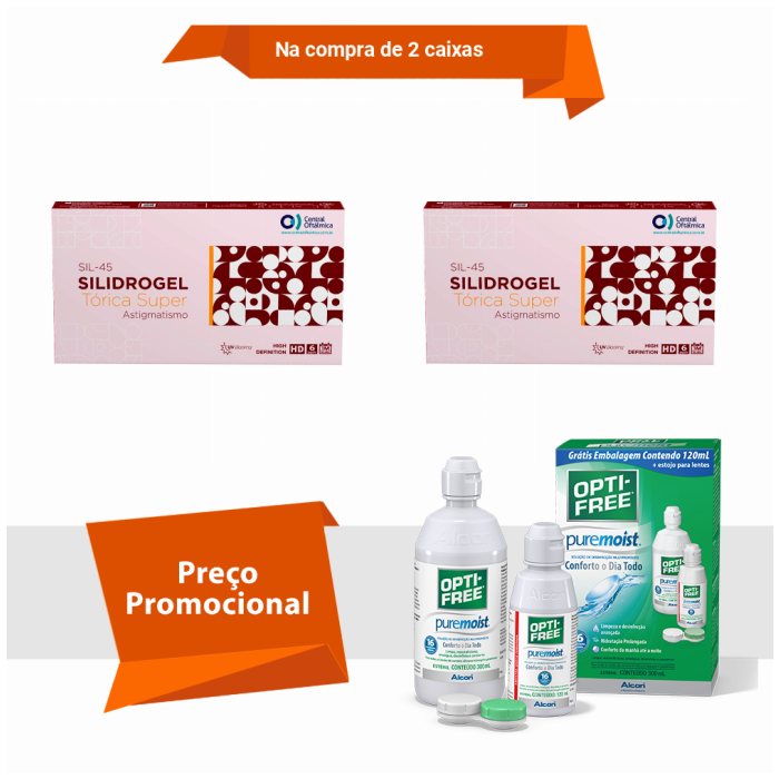 Combo Silidrogel Tórica para Astigmatismo Com Opti Free