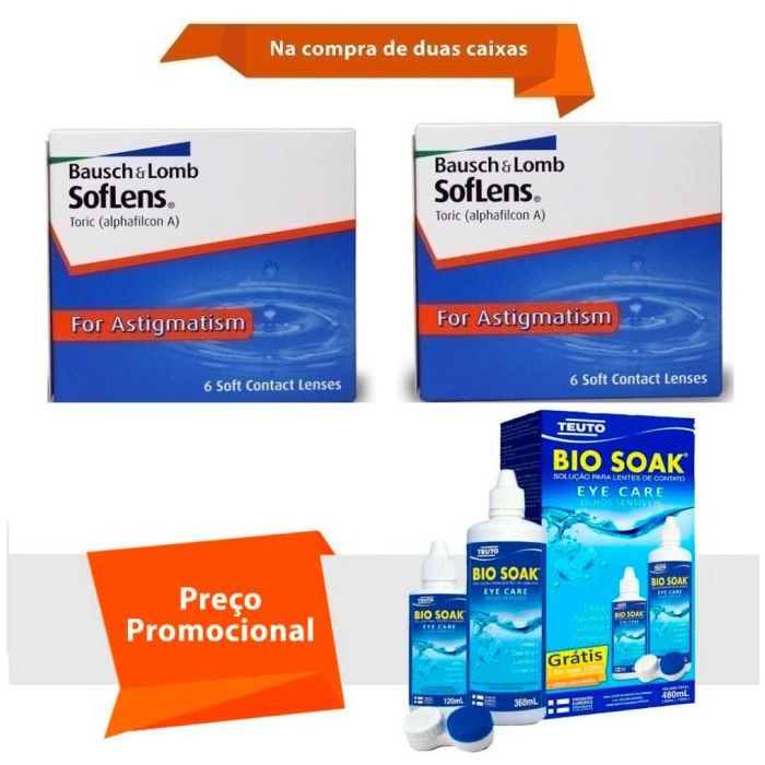 Combo Soflens Toric para Astigmatismo com Bio Soak