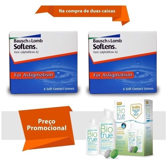 Combo Soflens Toric para Astigmatismo com BioTrue