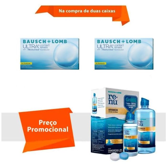 Combo Lente Ultra Multifocal para Presbiopia com Renu Advanced
