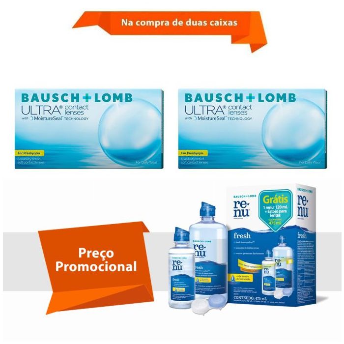 Combo Lente Ultra Multifocal para Presbiopia com Renu Fresh