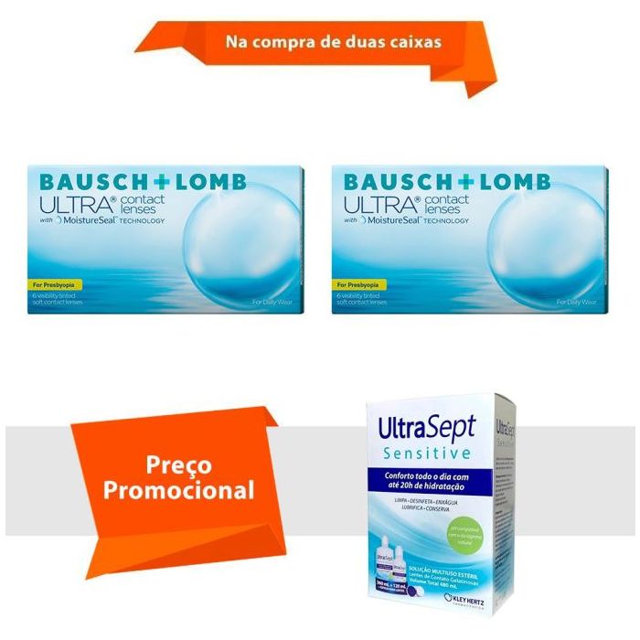 Combo Lente Ultra Multifocal para Presbiopia com Ultrasept Sensitive