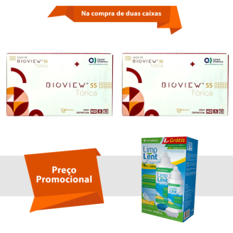 Combo Bioview 55 UV Tórica Com Limp Lent