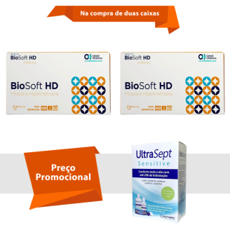 Combo BioSoft HD Asférica Com Ultrasept Sensitive
