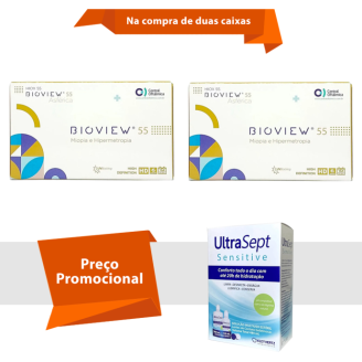 Combo Bioview 55 UV Asférica com Ultrasept Sensitive