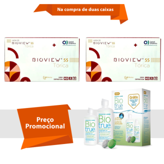 Combo Bioview 55 UV Tórica Com Biotrue