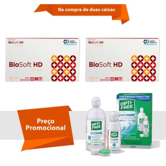 Combo BioSoft HD Tórica para Astigmatismo Com Opti Free