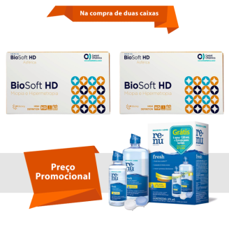 Combo BioSoft HD Asférica Com Renu Fresh