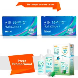 Combo Air Optix Plus Hydraglyde com BioTrue