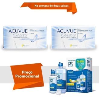 Combo Acuvue Oasys com Hydraclear Plus com Renu Fresh
