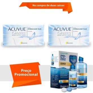 Combo Acuvue Oasys com Hydraclear Plus com Renu Advanced