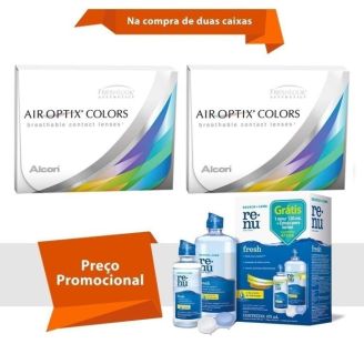 Combo Air Optix Colors sem Grau com Renu Fresh