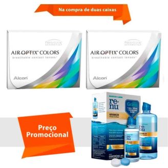 Combo Air Optix Colors sem Grau com Renu Advanced