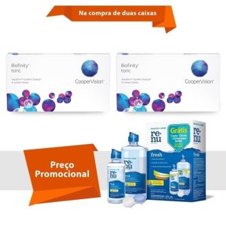 Combo Biofinity Toric com Renu Fresh