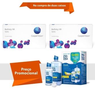 Combo Biofinity XR Toric para Astigmatismo com Renu Fresh