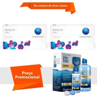 Combo Biofinity XR Toric para Astigmatismo com Renu Advanced
