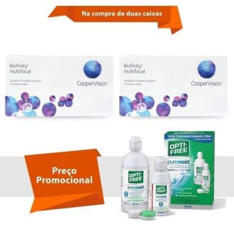 Combo Biofinity Multifocal com Opti Free