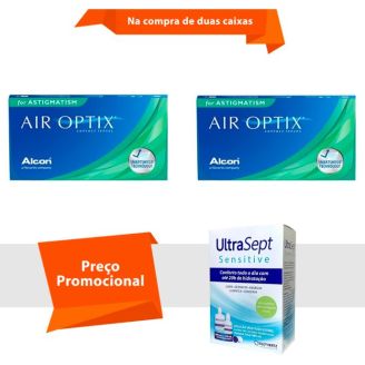 Combo Air Optix para Astigmatismo com UltraSept Sensitive