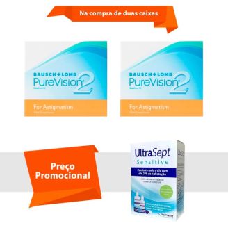 Combo Purevision 2 para Astigmatismo com UltraSept Sensitive